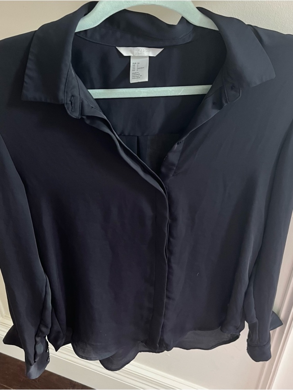 Brand New without tags dark navy dress shirt blouse